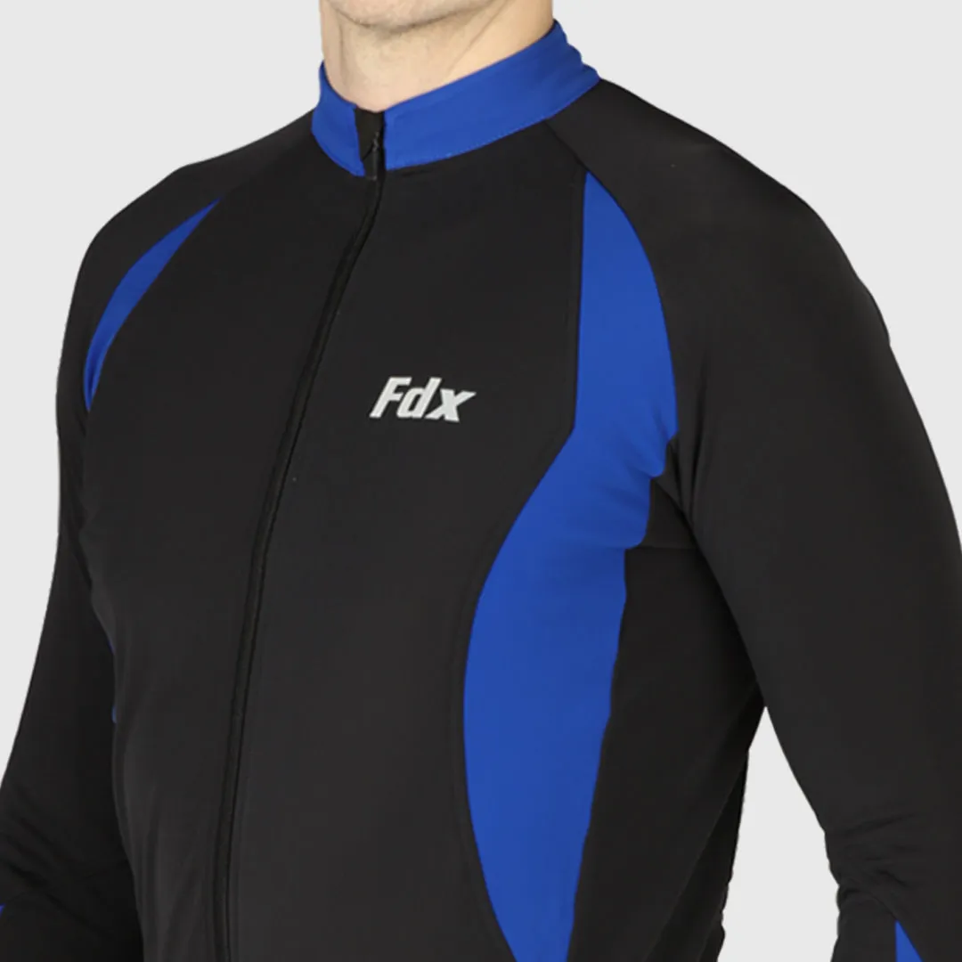 Fdx Viper Men's & Boy's Blue Thermal Roubaix Long Sleeve Cycling Jersey