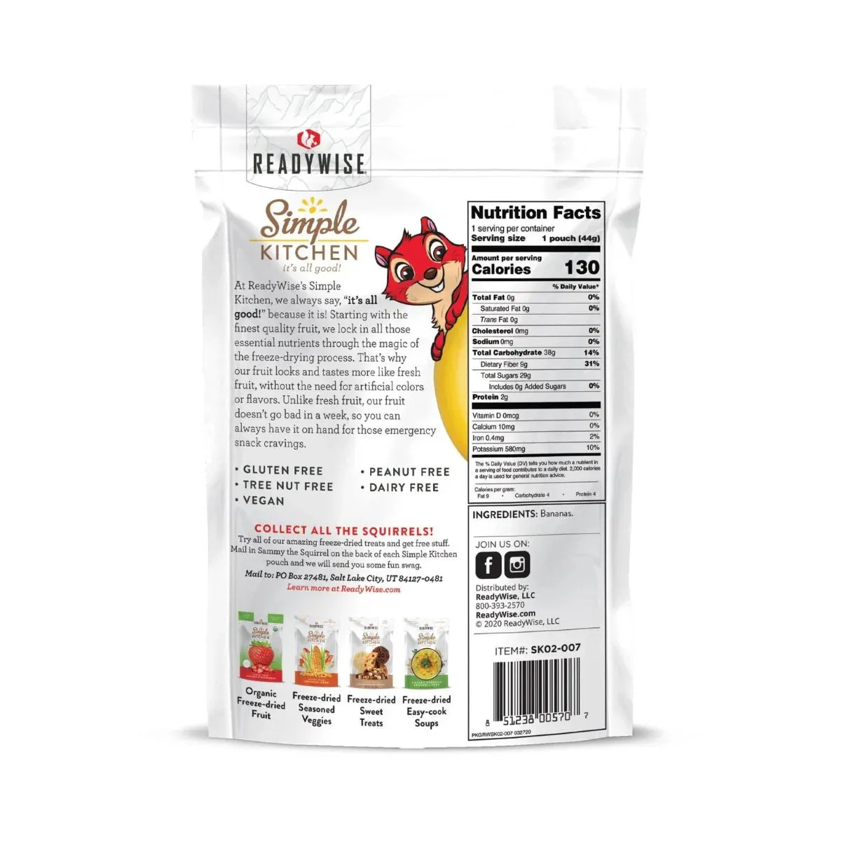 Fruit Lovers Emergency Food Single Pouches - Six Pack