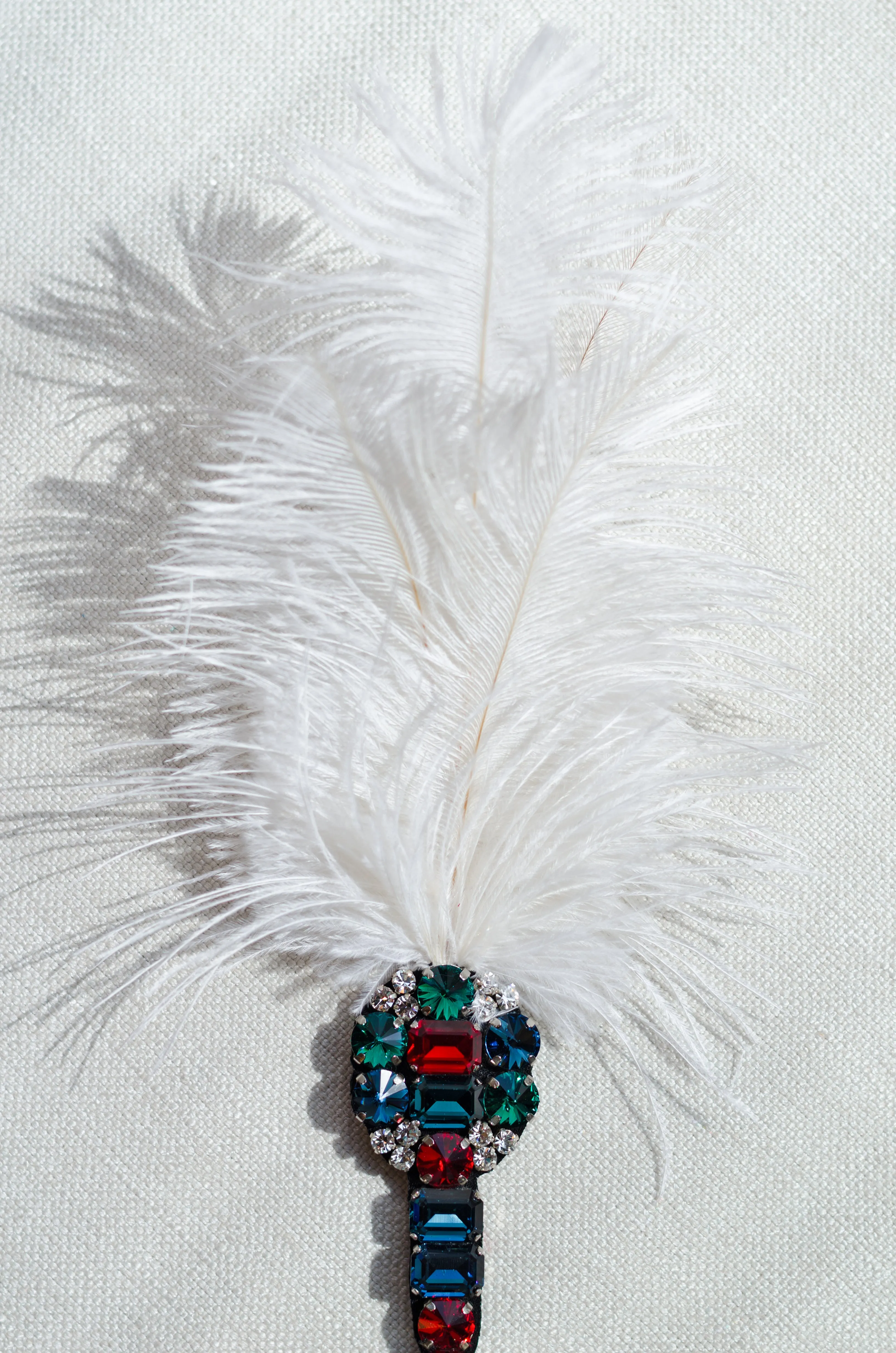 Gothic Crystal Feather Brooch