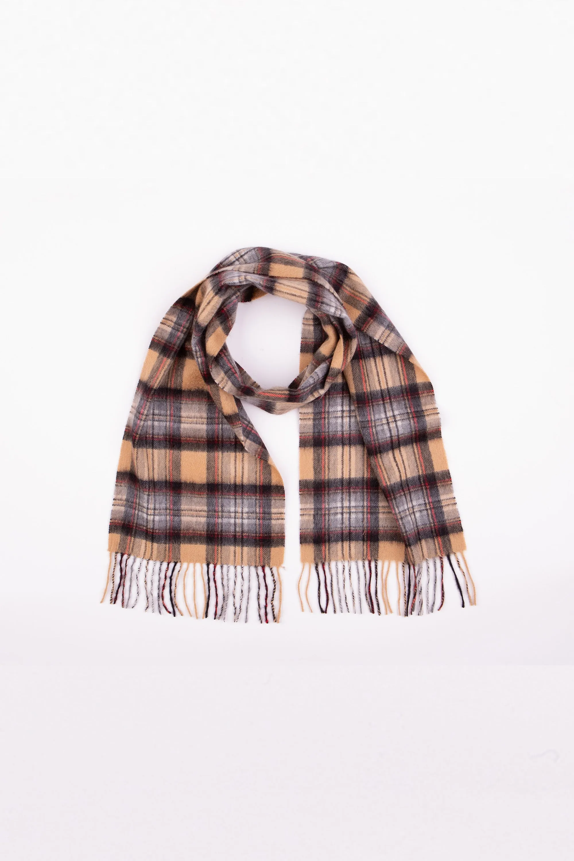 Heritage Tartan Cashmere Scarf - Official Camel Stewart