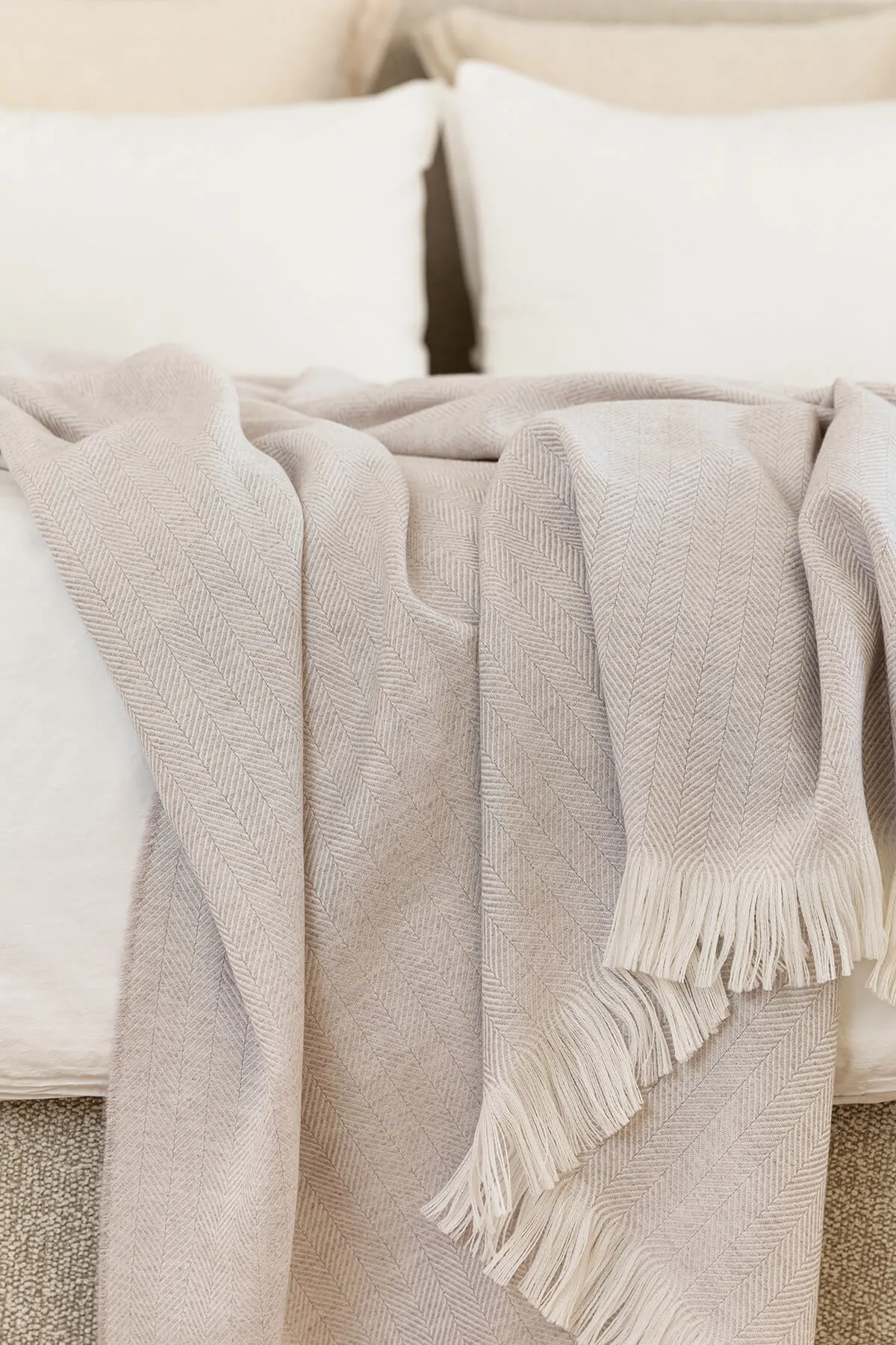 Herringbone Merino Bed Throw