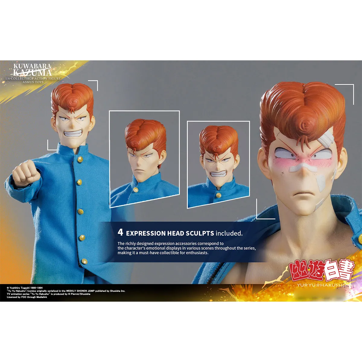 HiPlay Asmus Toys Kazuma Kuwabara Yu Yu Hakusho Series General Edition Anime Action Figure