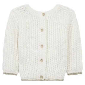 Jean Bourget Baby's White Cream Knitted Cardigan