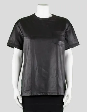 Jonathan Simkhai Short Sleeve Leather Top  - Small