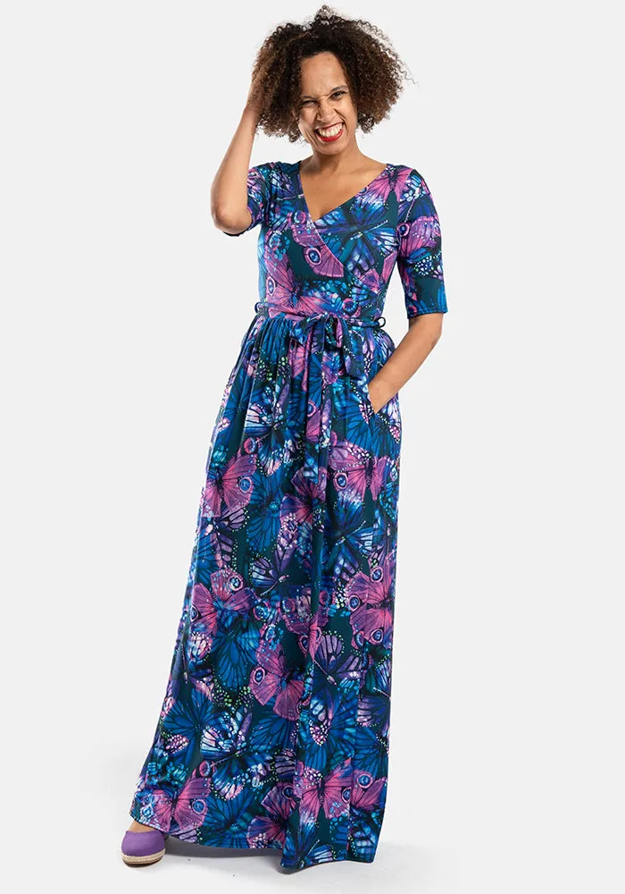 Josephina Butterfly Print Maxi Dress