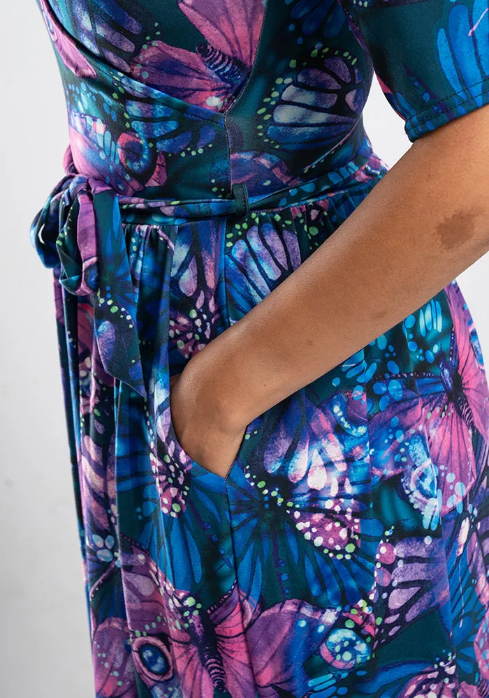 Josephina Butterfly Print Maxi Dress