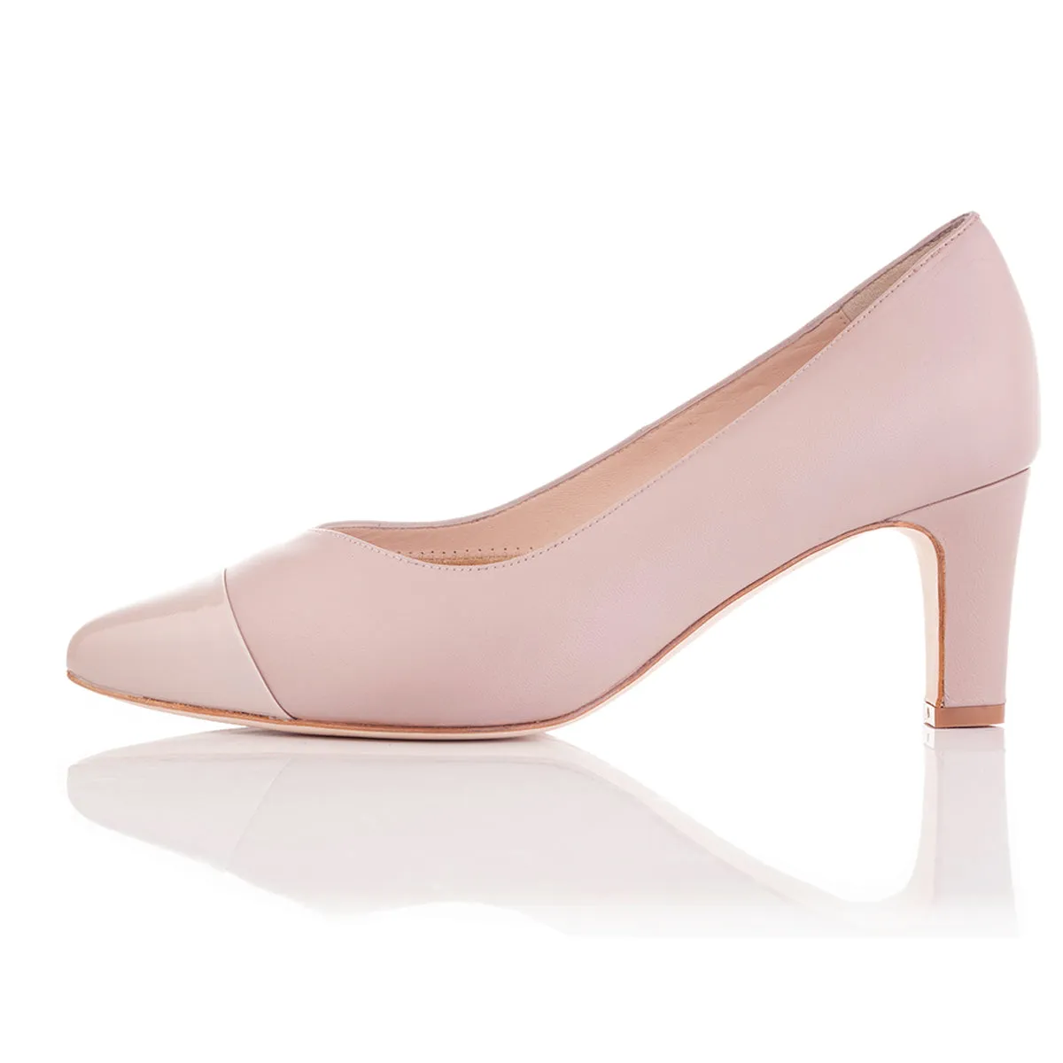 Lisa Extra-Wide Fit Court Shoe – Rose Pink Leather