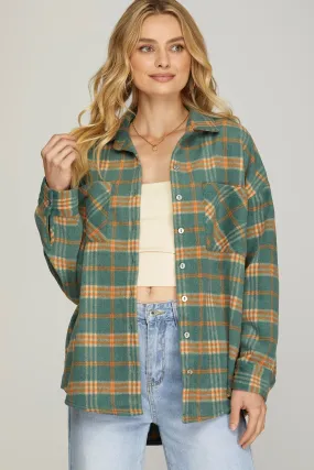 Long Sleeve Plaid Shacket