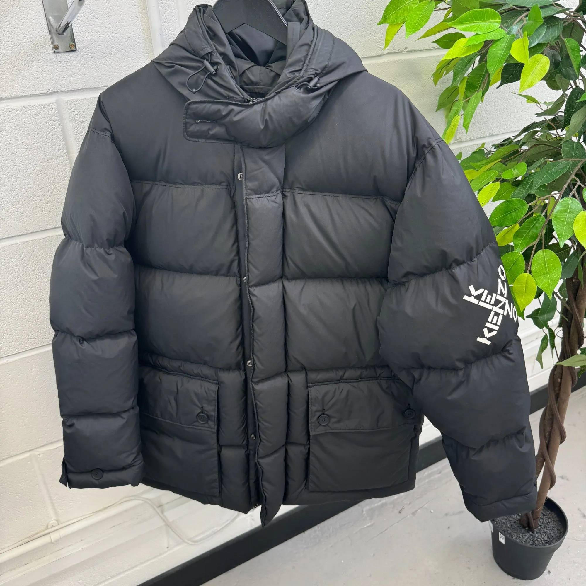 Men's Logo Down Jacket Black Size L