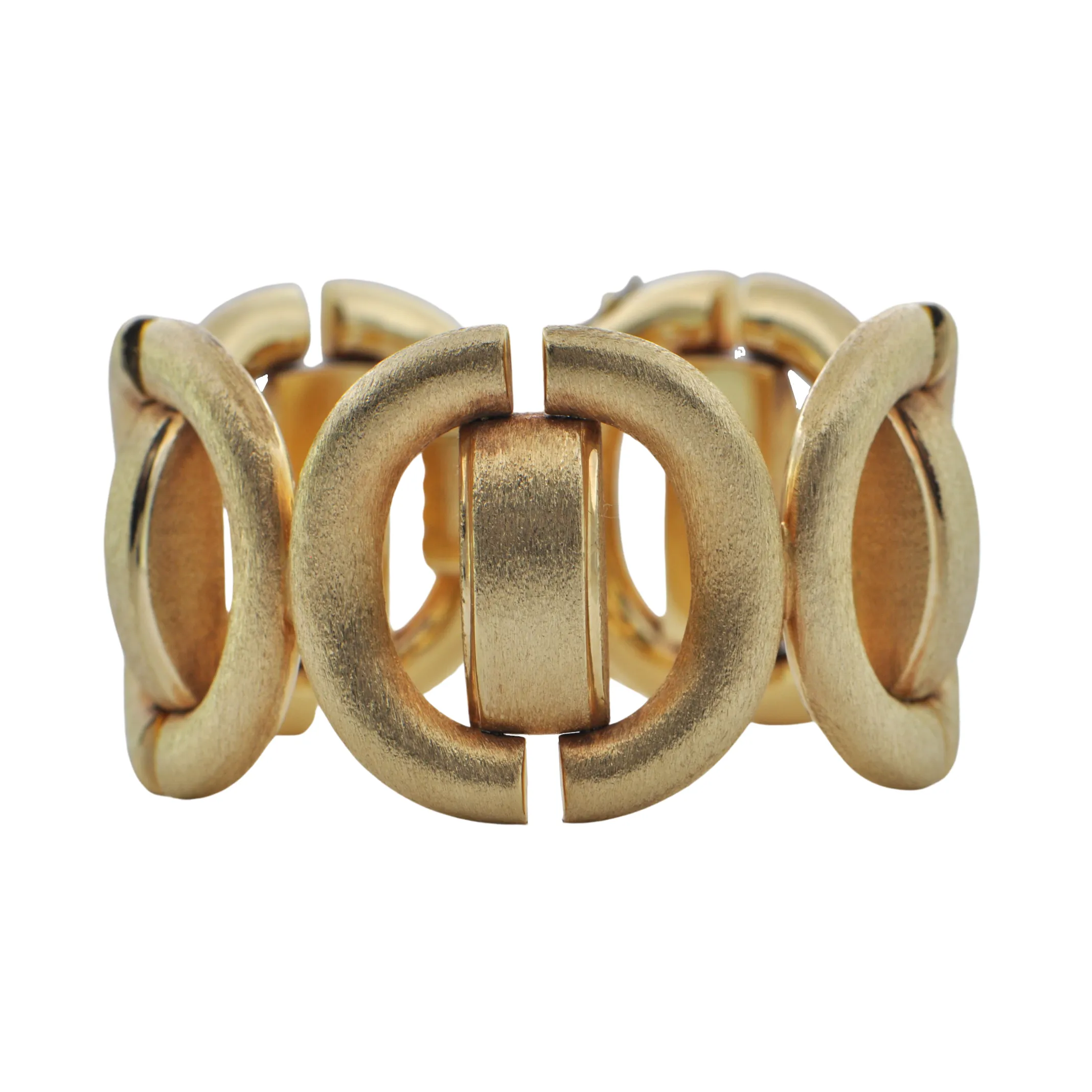 Mid-Century Solid 18k Yellow Gold Cuff Bracelet (C.1960)