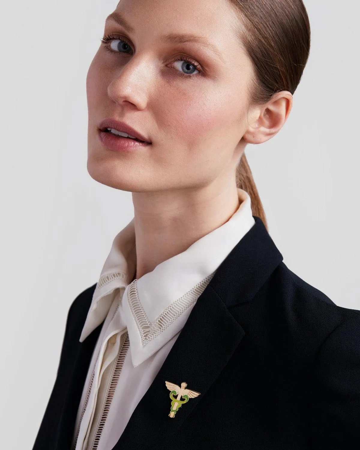 Modern Caduceus Lapel Pin