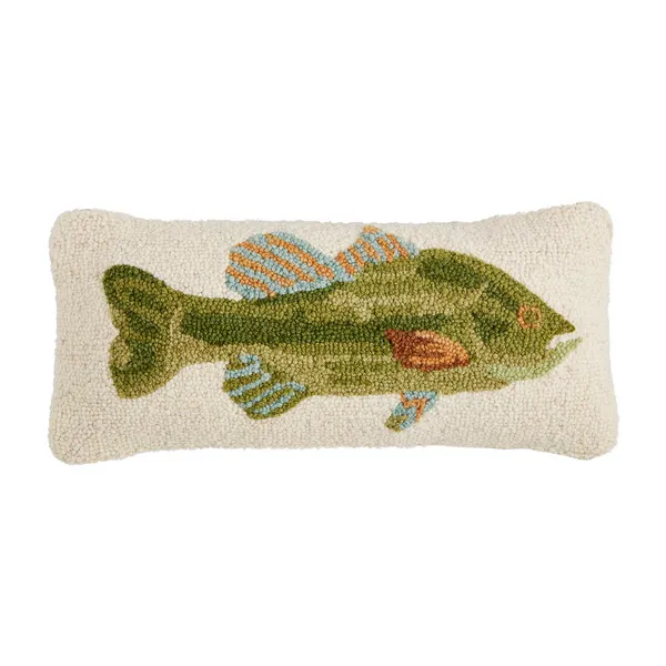 Mudpie Fish Hook Wool Pillow