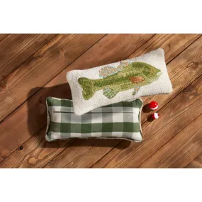 Mudpie Fish Hook Wool Pillow