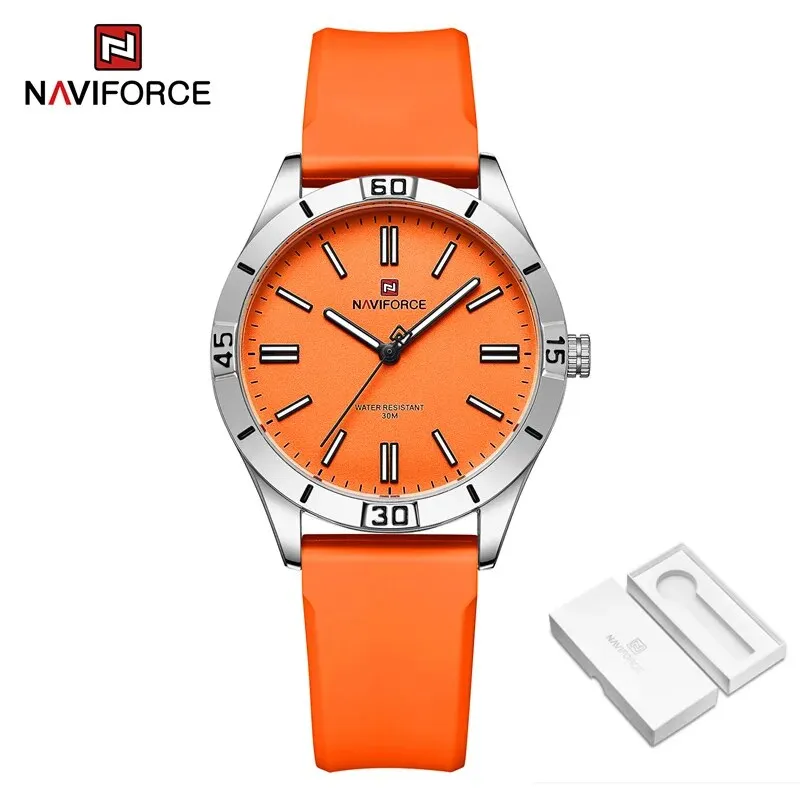 NAVIFORCE 5041 Brand New Design Women's Simple Watch Fashion Ladies Clock Waterproof Silicone Strap Wristwatch Relogio Feminino 2023