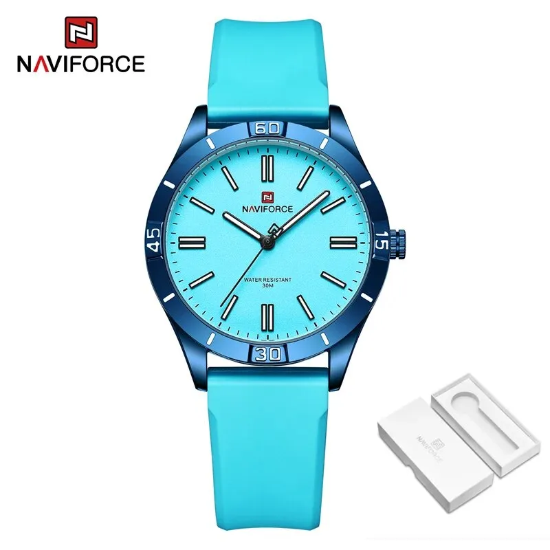 NAVIFORCE 5041 Brand New Design Women's Simple Watch Fashion Ladies Clock Waterproof Silicone Strap Wristwatch Relogio Feminino 2023