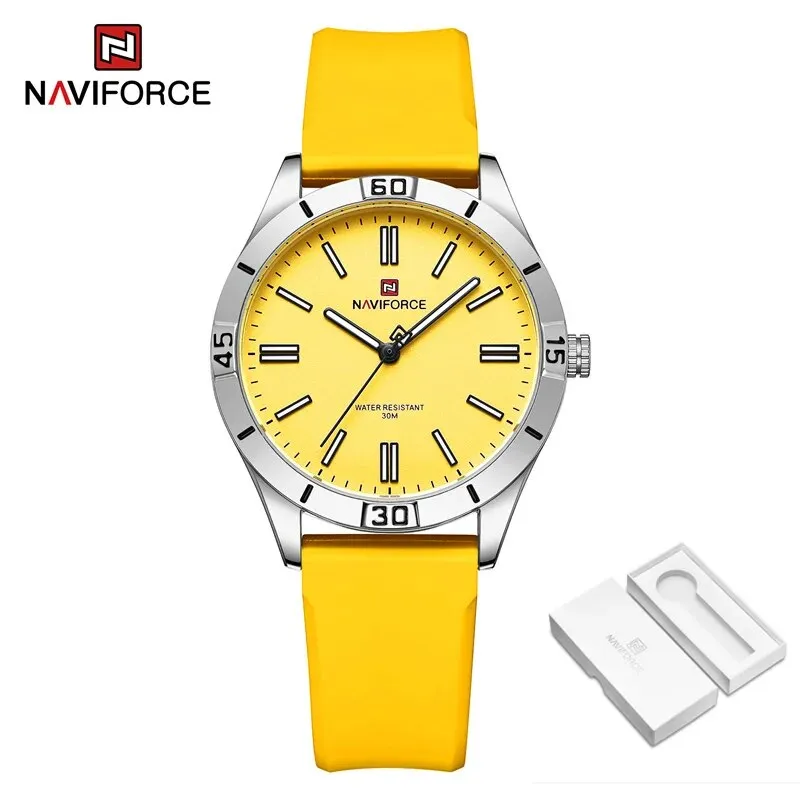 NAVIFORCE 5041 Brand New Design Women's Simple Watch Fashion Ladies Clock Waterproof Silicone Strap Wristwatch Relogio Feminino 2023