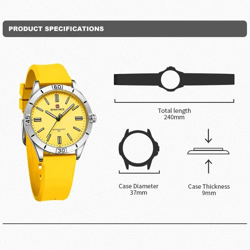 NAVIFORCE 5041 Brand New Design Women's Simple Watch Fashion Ladies Clock Waterproof Silicone Strap Wristwatch Relogio Feminino 2023