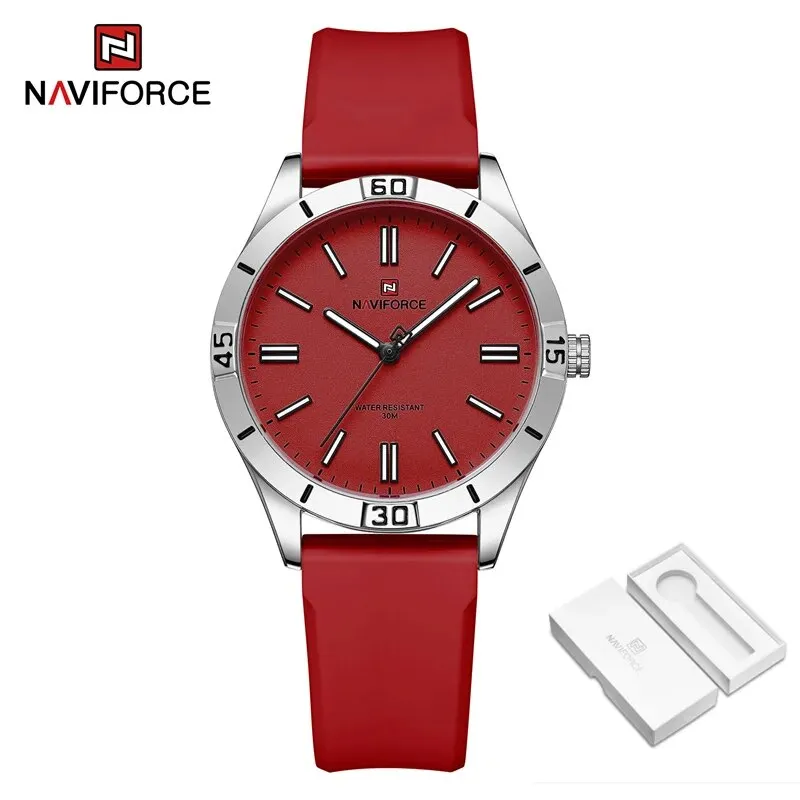 NAVIFORCE 5041 Brand New Design Women's Simple Watch Fashion Ladies Clock Waterproof Silicone Strap Wristwatch Relogio Feminino 2023