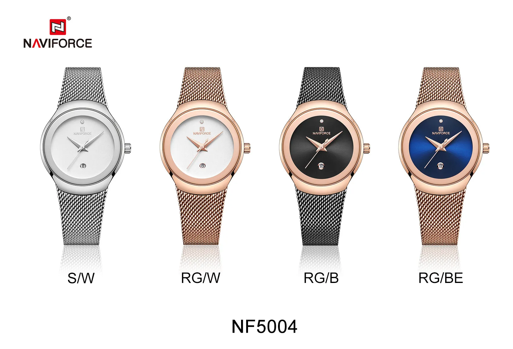 NAVIFORCE Watch Women Fashion Simple Quartz Watches Lady Stainless Steel Waterproof Wristwatch NF5004