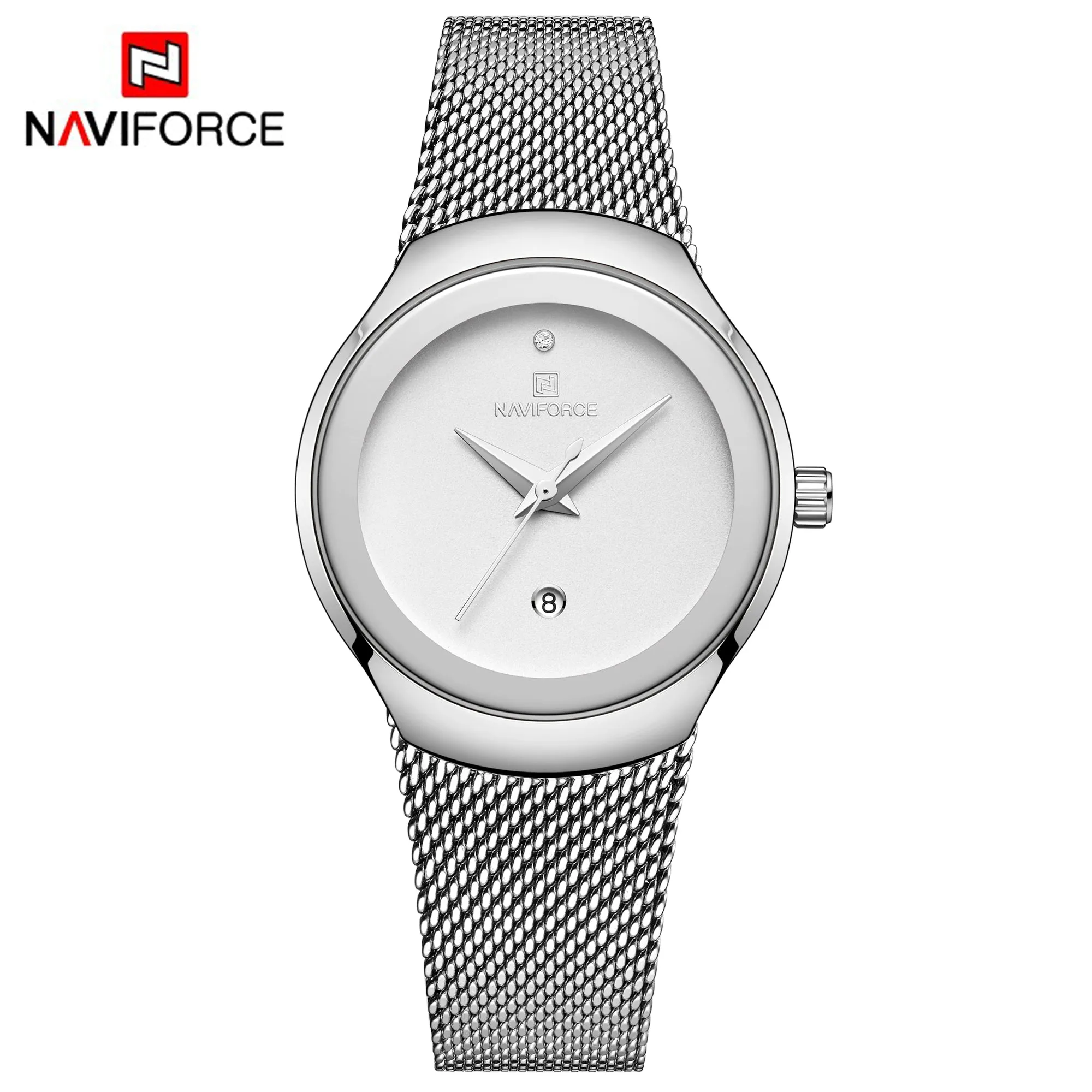 NAVIFORCE Watch Women Fashion Simple Quartz Watches Lady Stainless Steel Waterproof Wristwatch NF5004