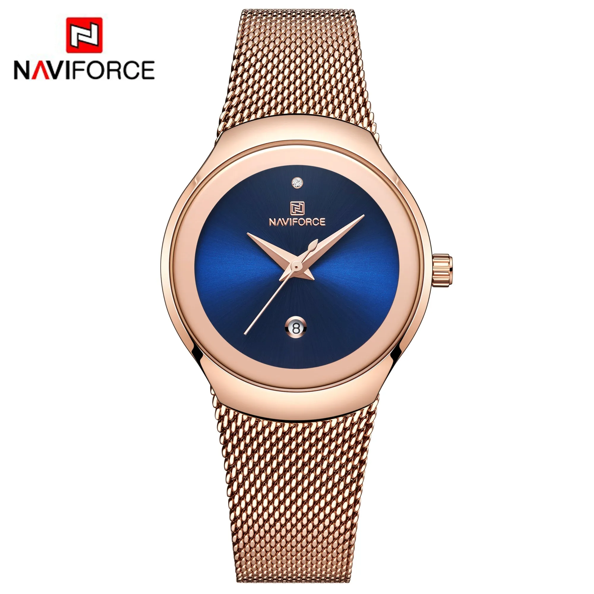 NAVIFORCE Watch Women Fashion Simple Quartz Watches Lady Stainless Steel Waterproof Wristwatch NF5004