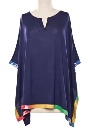 Navy Cashmere Silk Kaftan