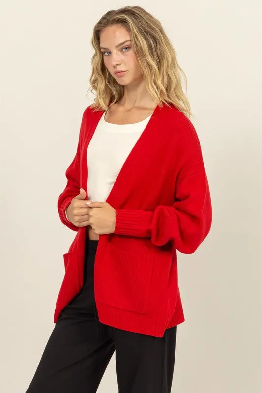 Oversized Open-Front Cardigan Sweater