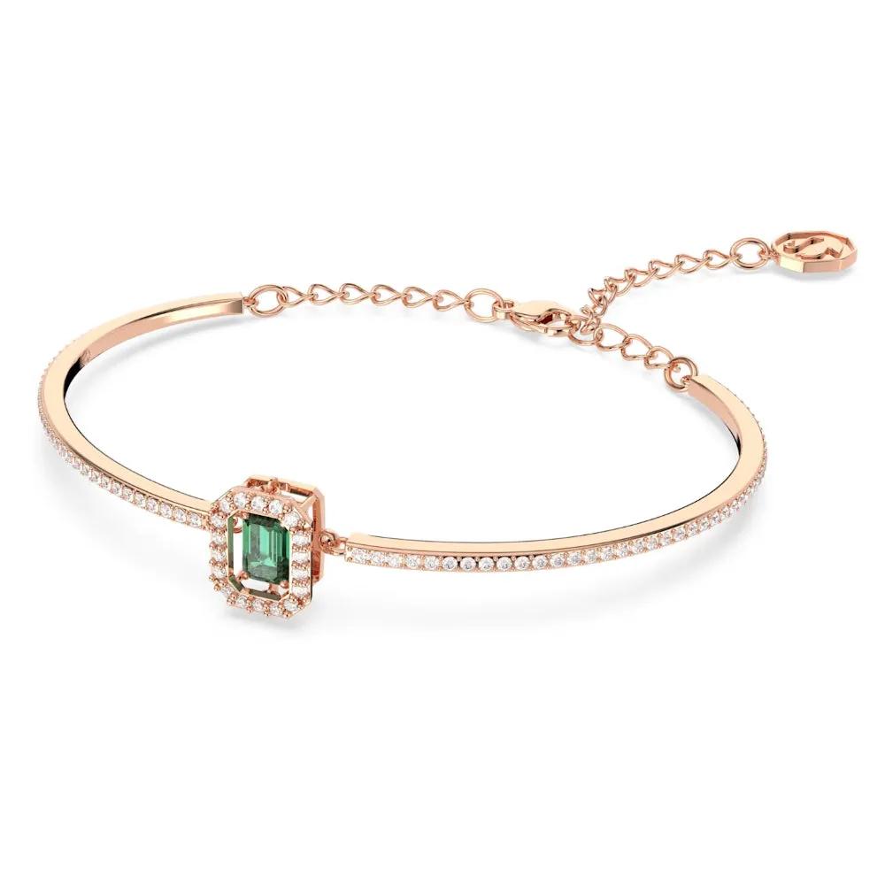 "Swarovski Millenia bangle Octagon cut, Green, Rose gold-tone plated"