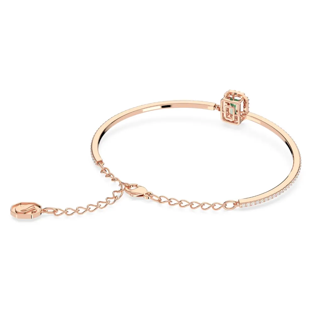 "Swarovski Millenia bangle Octagon cut, Green, Rose gold-tone plated"