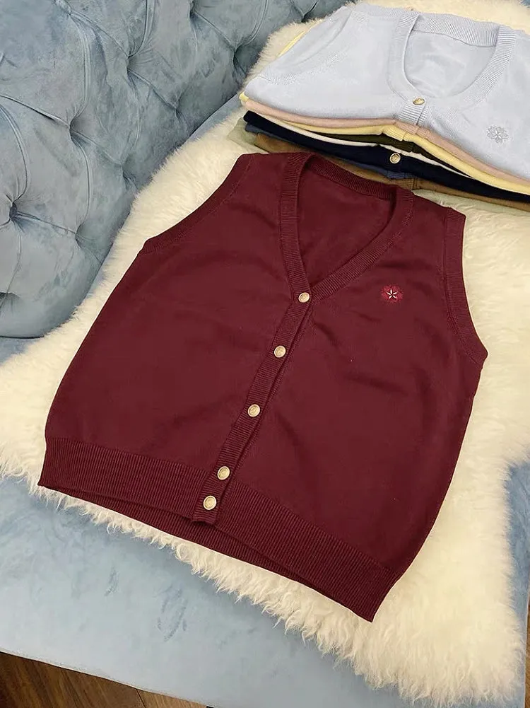 Sakura Dream JK Uniform V Neck Knit Vests