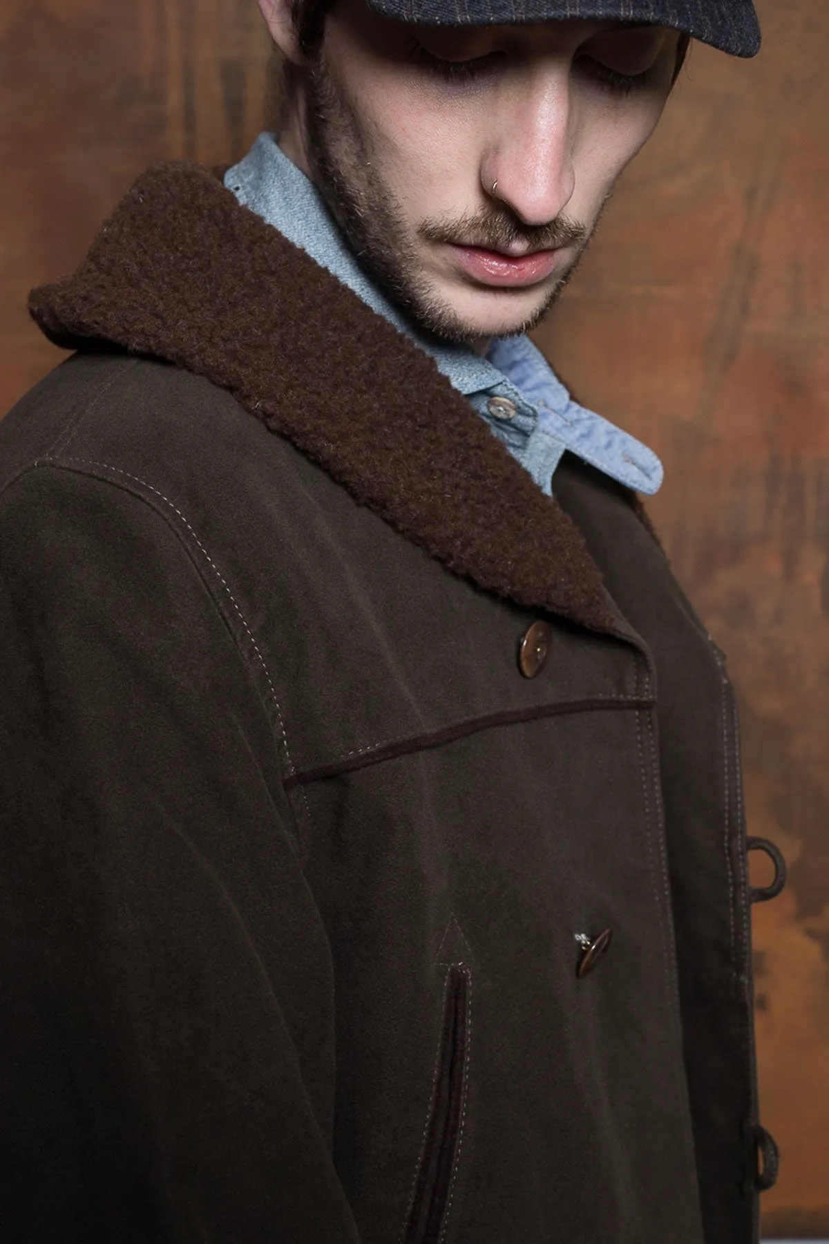 Scarti Lab - Shawl Collar Coat 709-SN960 - Moleskin Brown