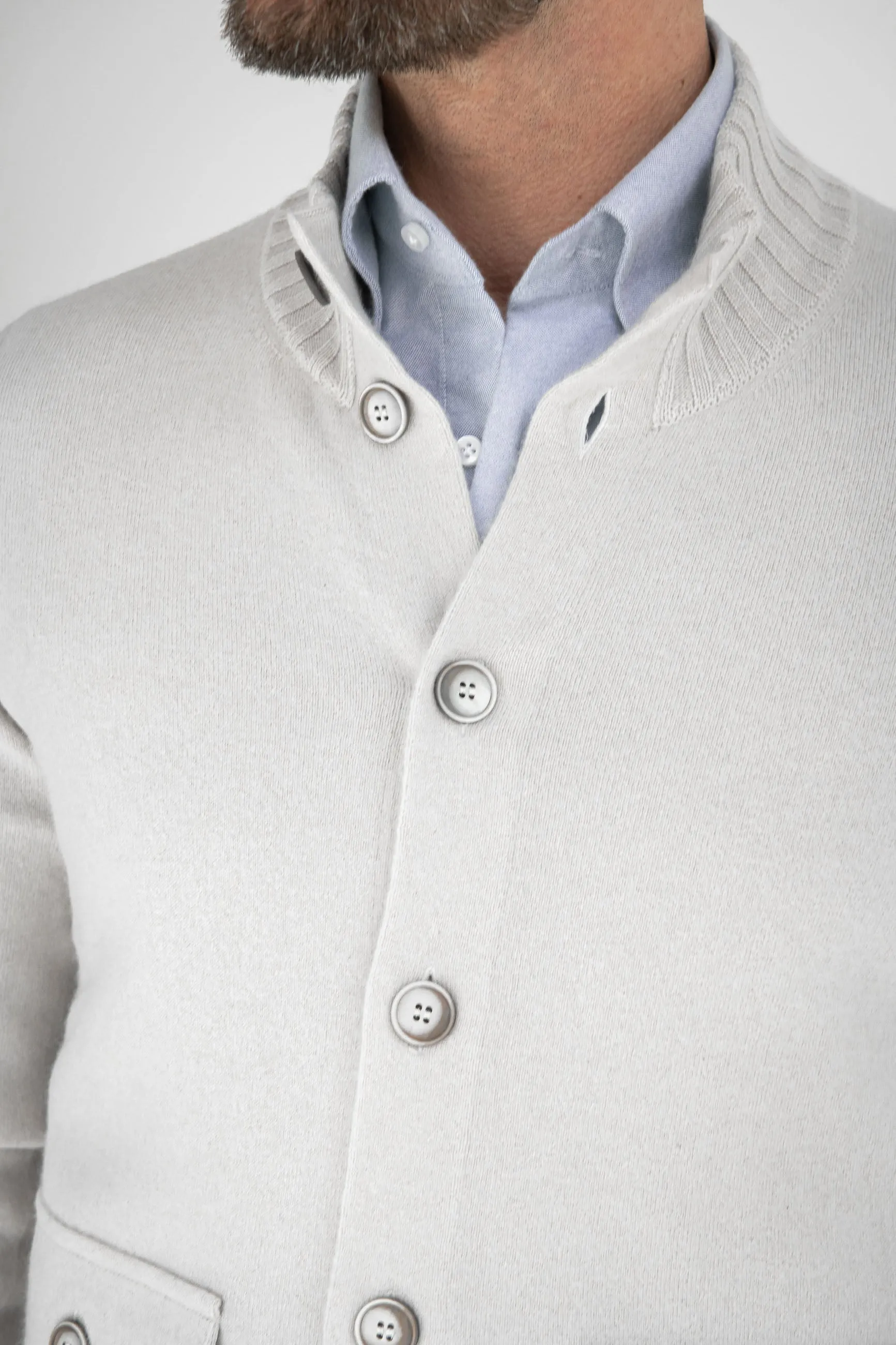 Stone Cashmere Knitted Bomber – Made in Italy