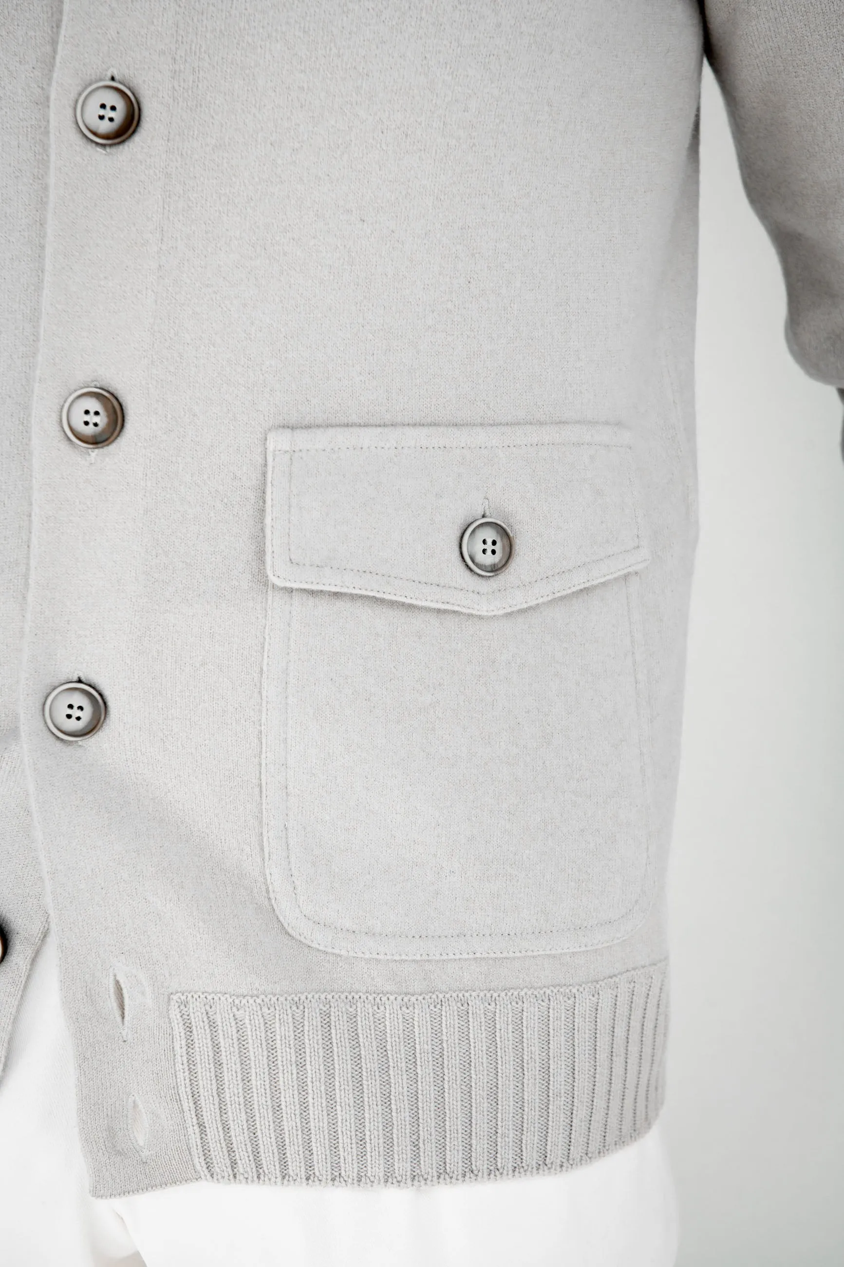 Stone Cashmere Knitted Bomber – Made in Italy