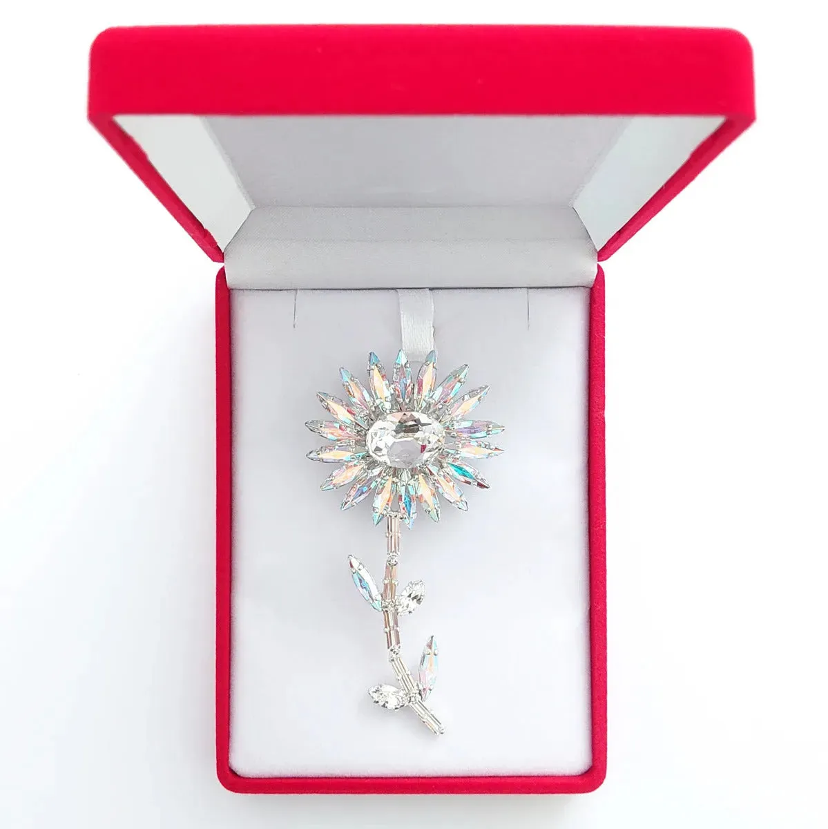 Swarovski Crystals Sparkling Flower Brooch