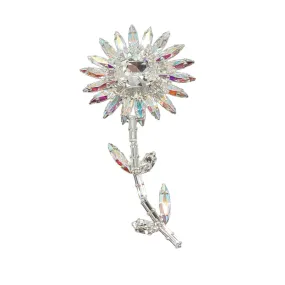 Swarovski Crystals Sparkling Flower Brooch