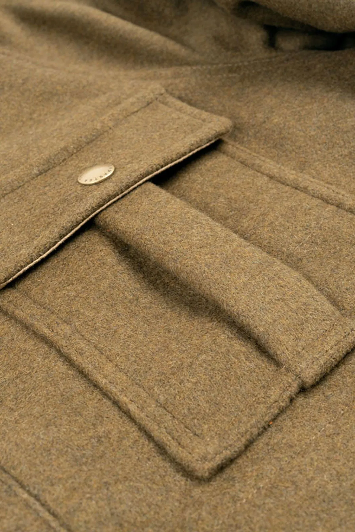 The Quartermaster - "Curzio" Wool Hooded Parka in Olive