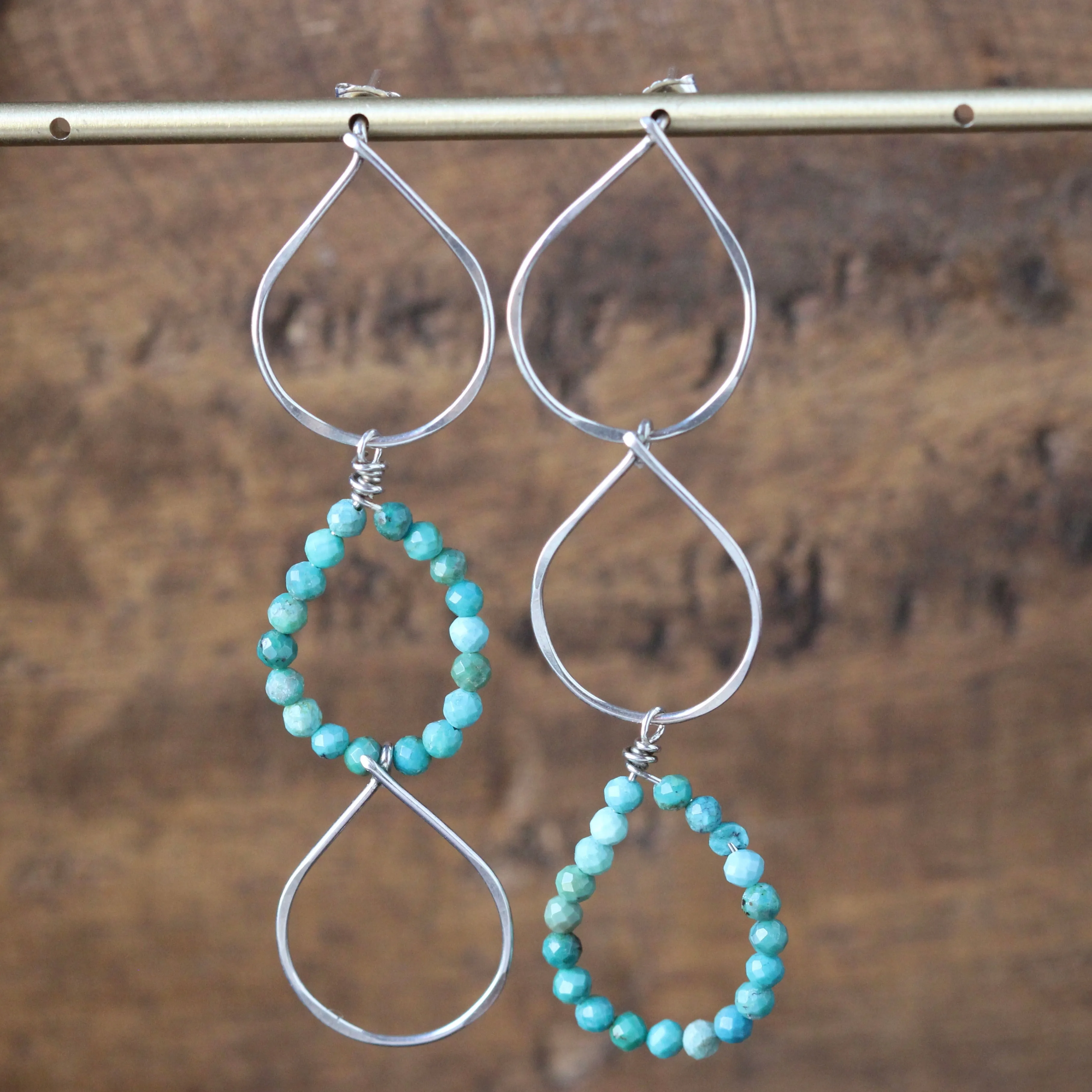 Turquoise Petal Drop earrings