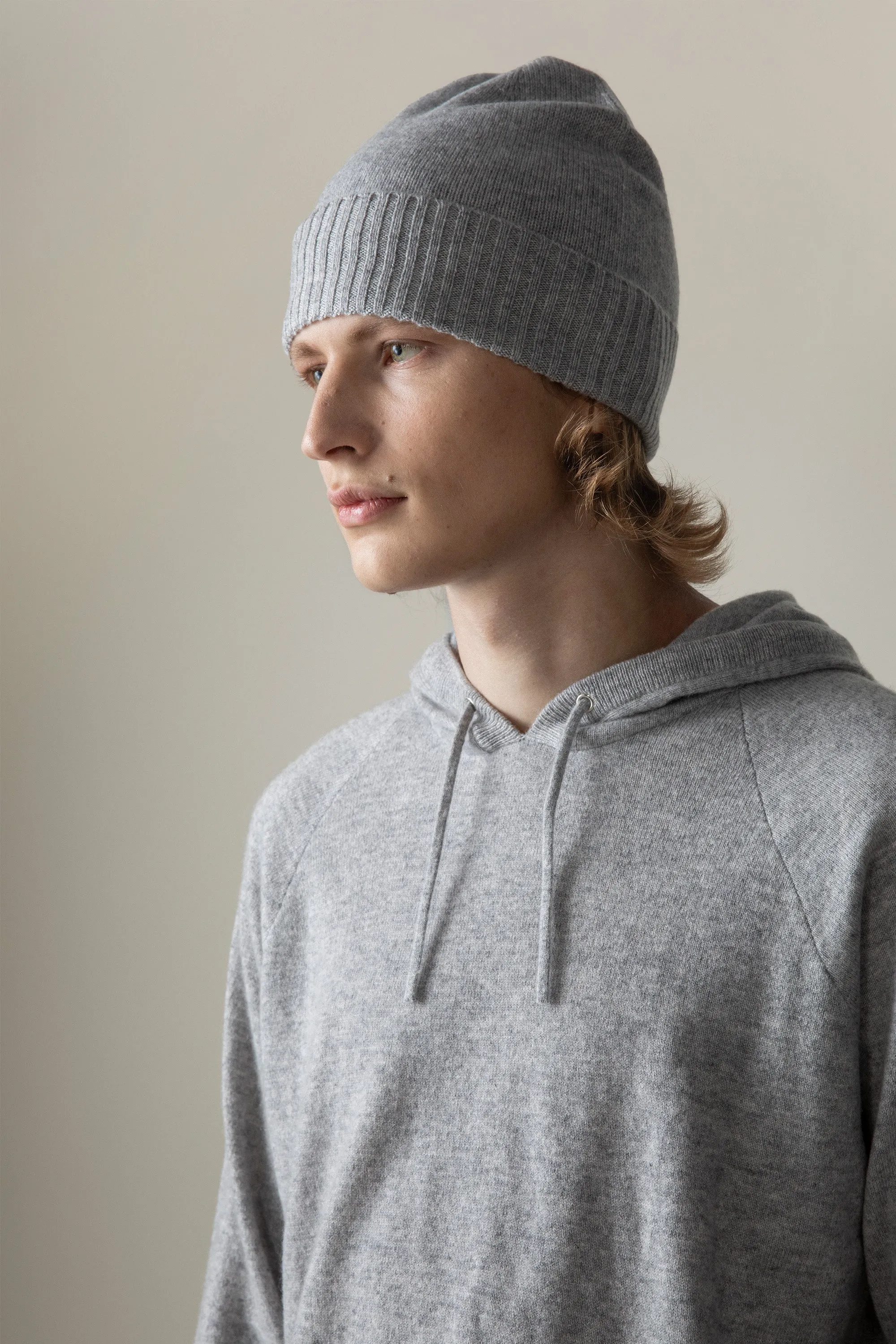 Unisex Plain Beanie Hat - Oyster Grey