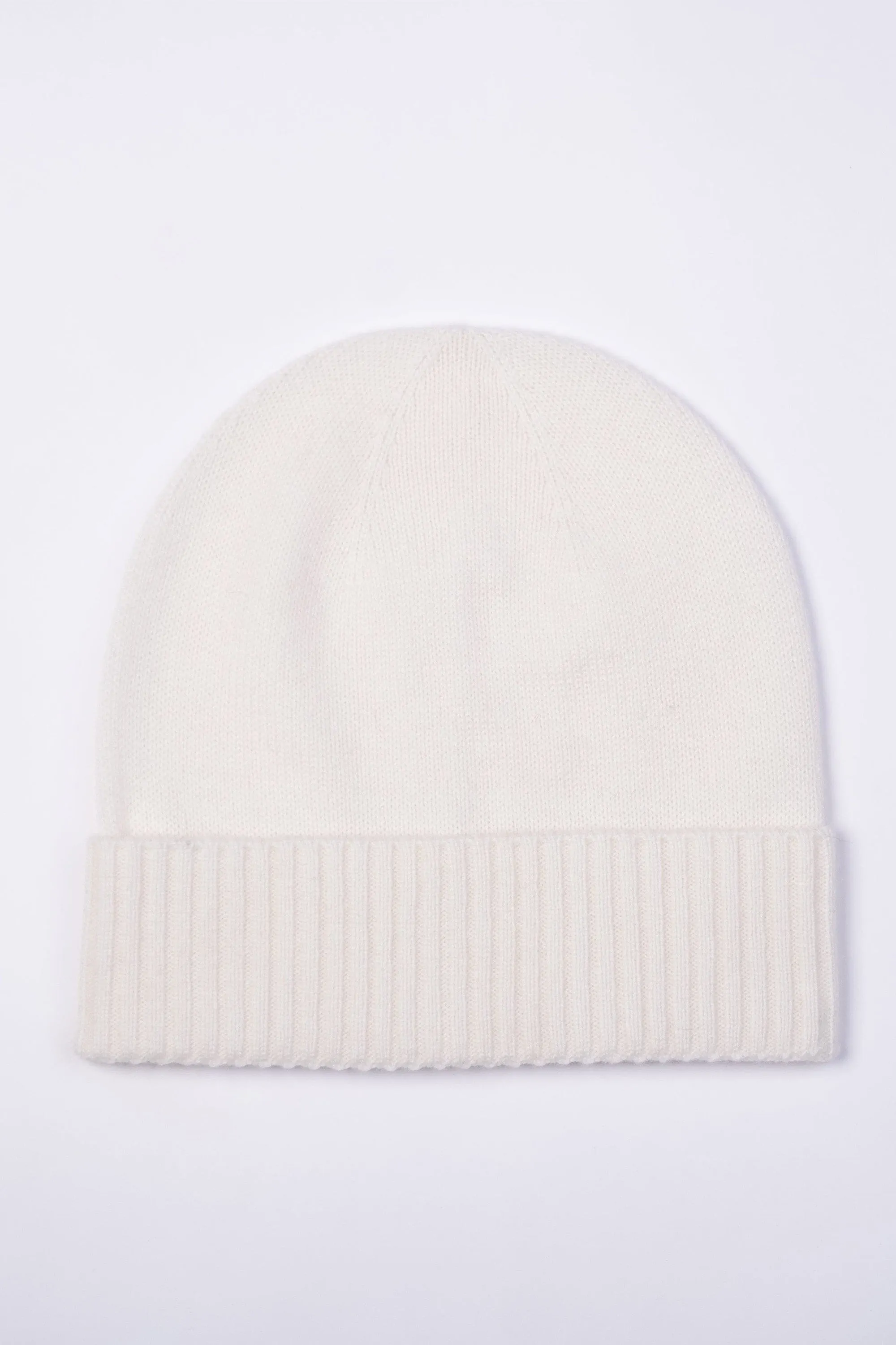 Unisex Plain Beanie Hat - Soft White